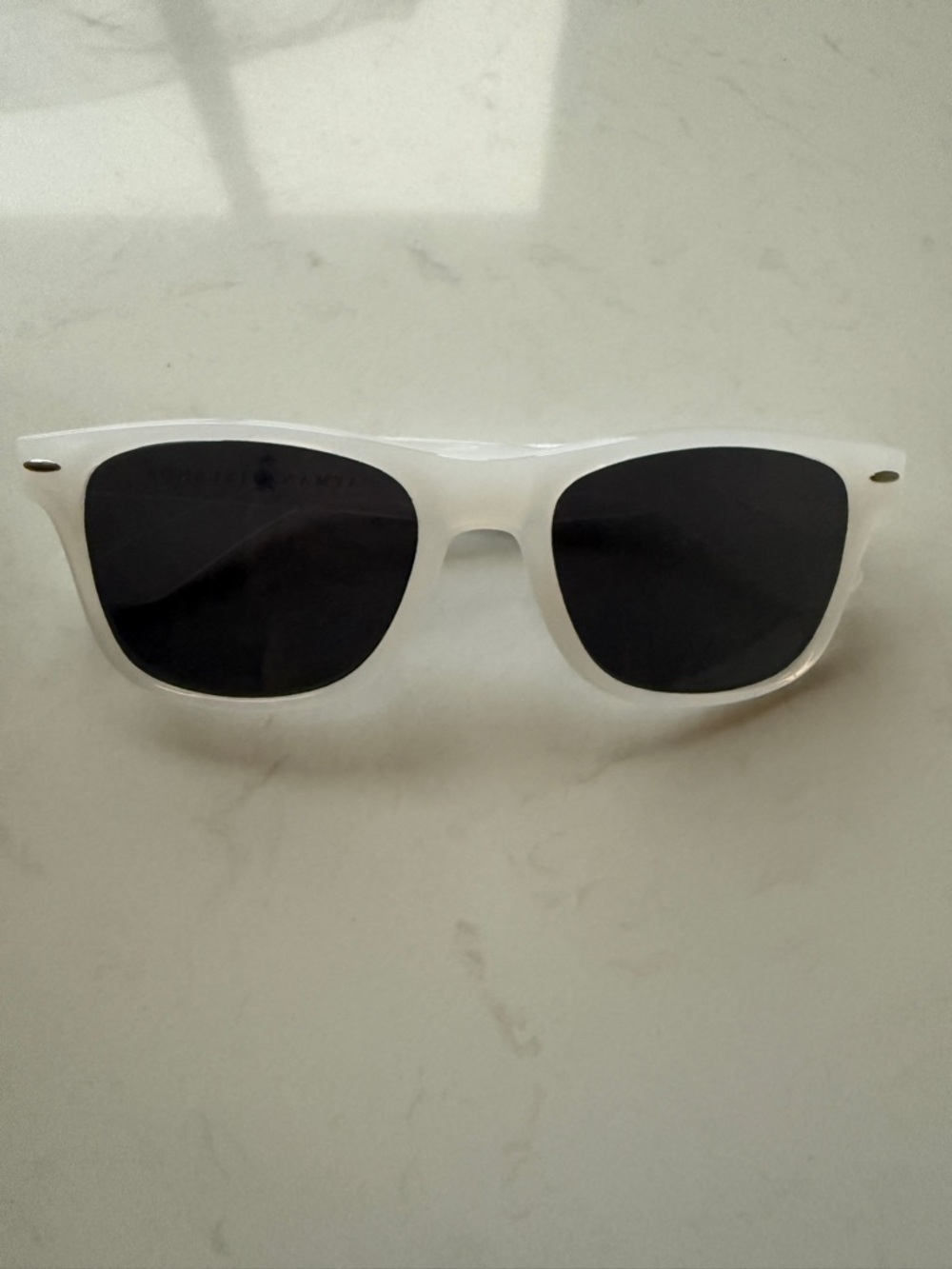 White / opaque Wayfarer-Style Sunglasses